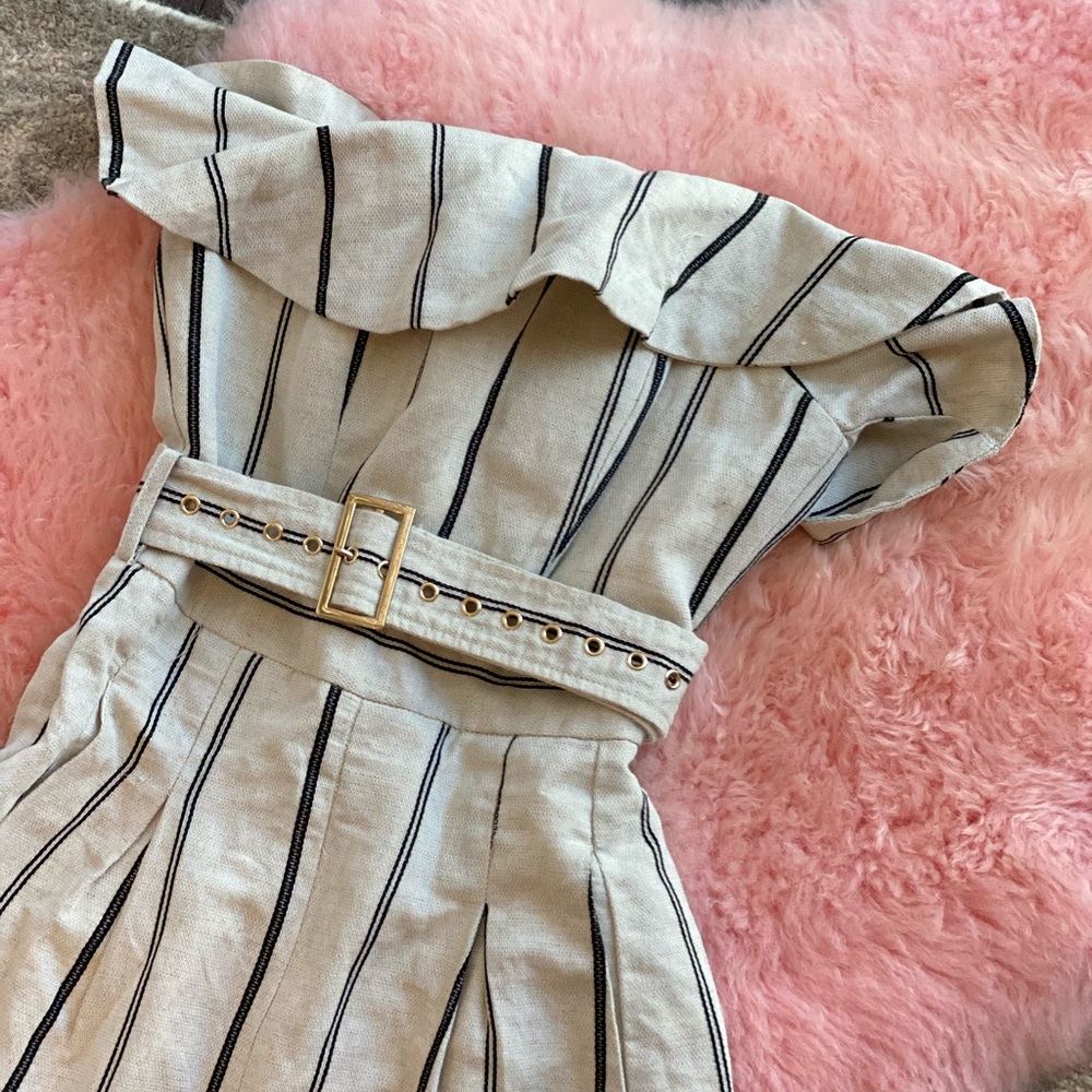 One Piece Striped Linen Jumper